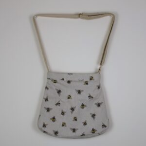 Custom Made Bee Pattern Shoulder Bag, Styled With Bee Keyring From Neon Sheep